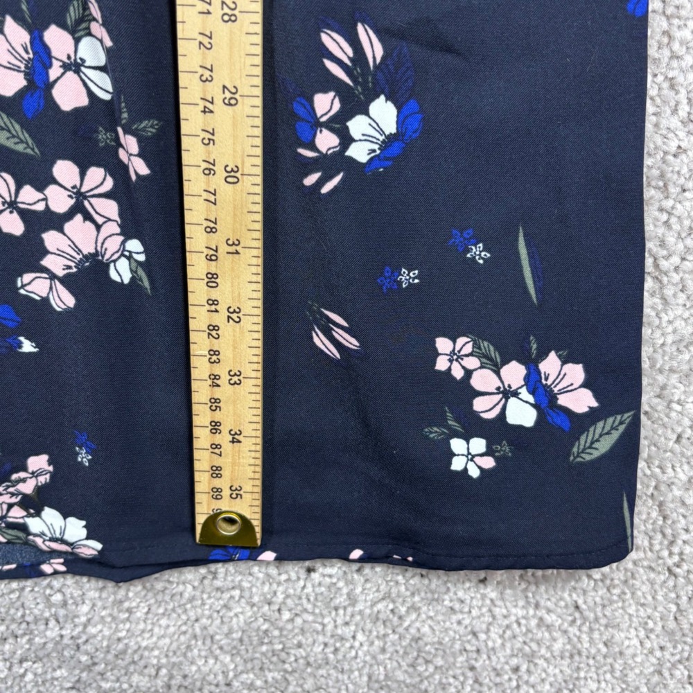 41 Hawthorn Womens Navy Blue Floral Sleeveless Dress L WGW70390 Elastic Waist - Picture 10 of 11